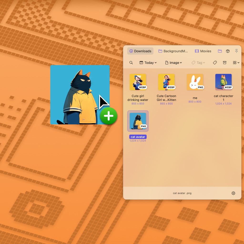 Folder Slice Quick Access Interface