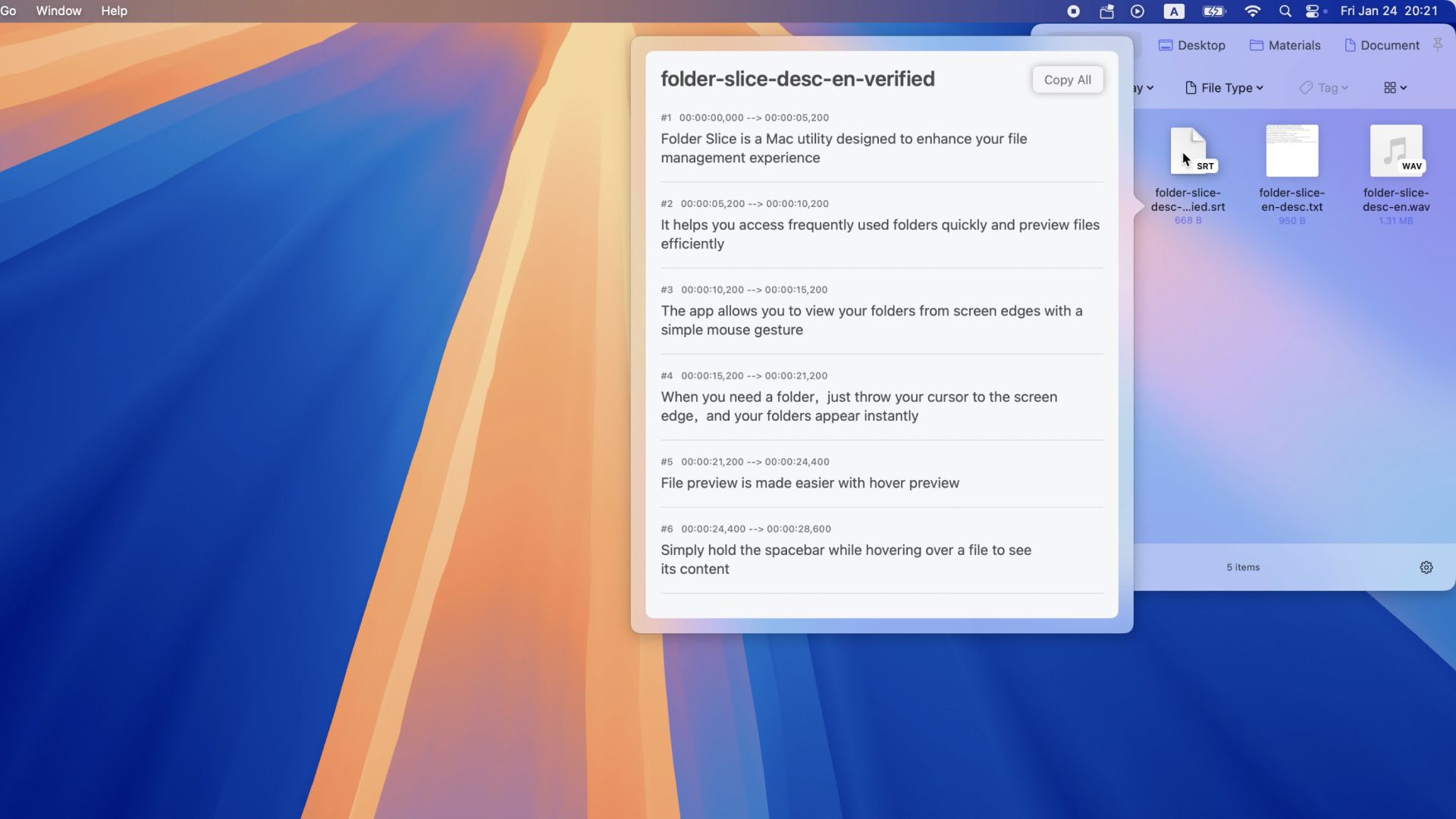 Quick preview interface
