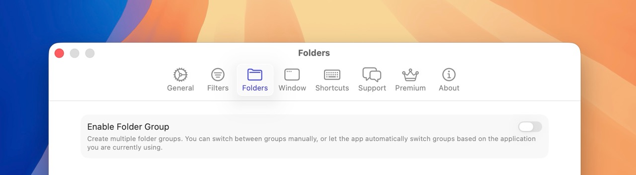 Enable Folder Groups in Folder Slice