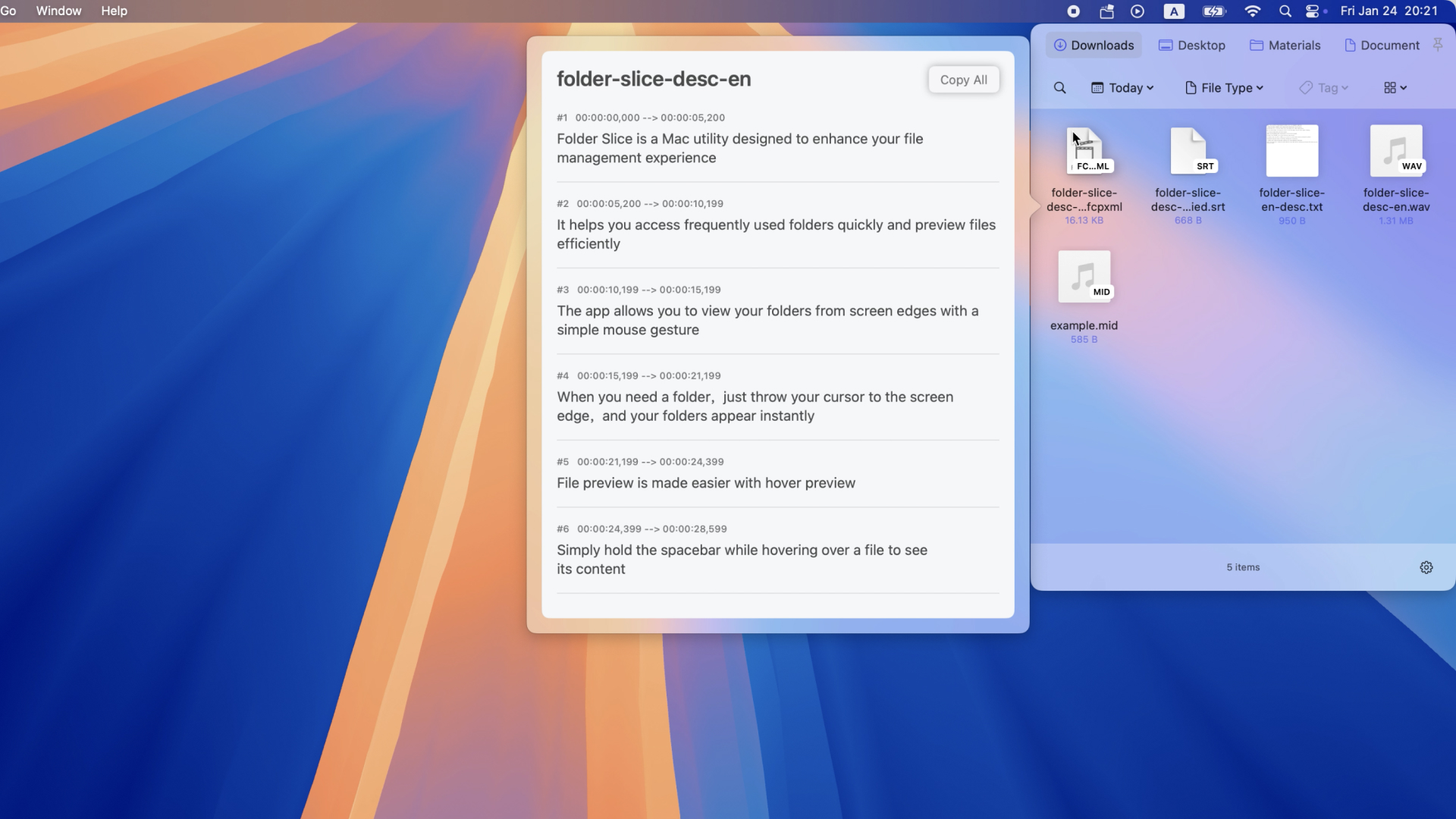 Folder Slice Quick Look für FCPXML-Dateien