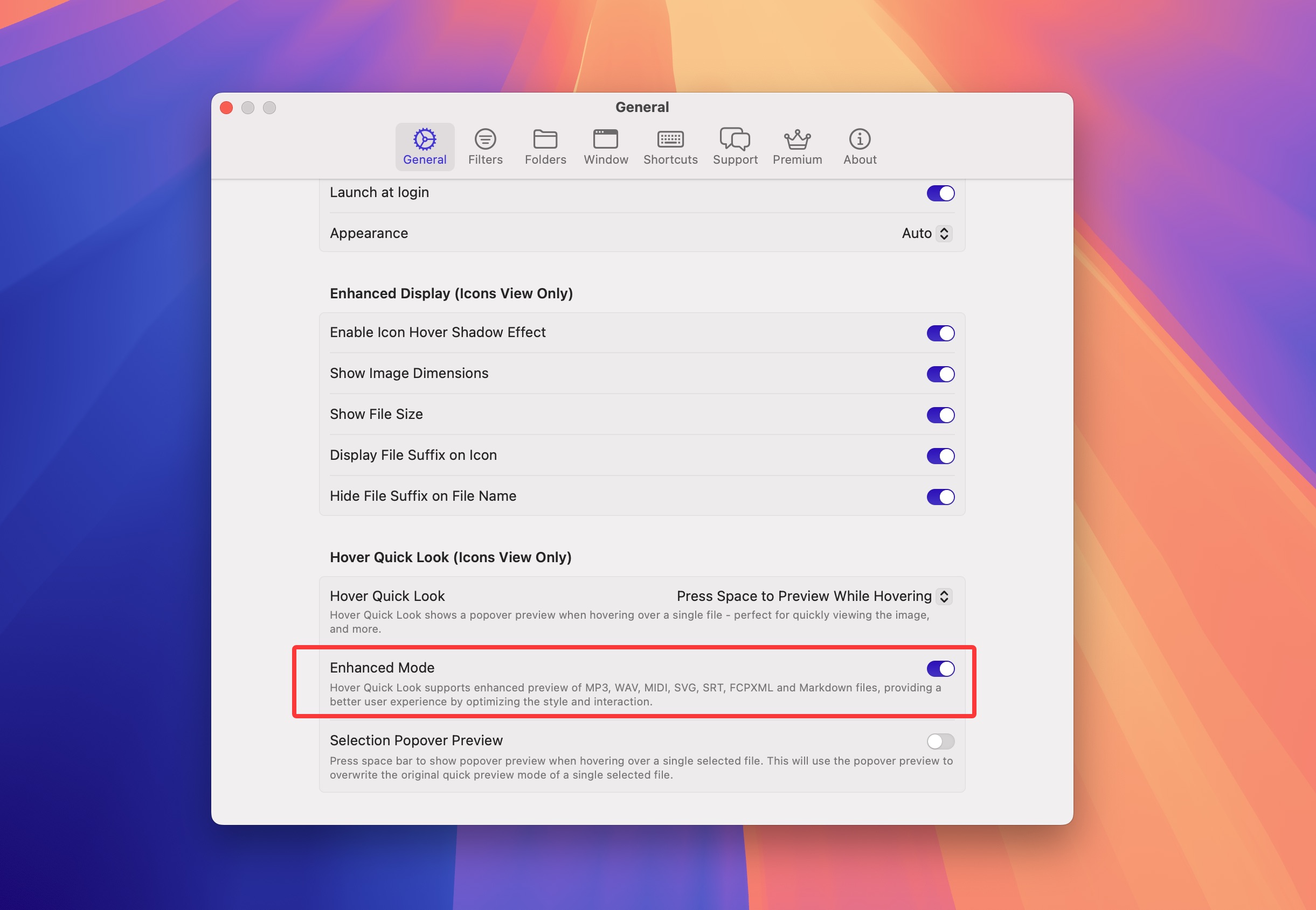 SRT-Vorschau in Folder Slice aktivieren