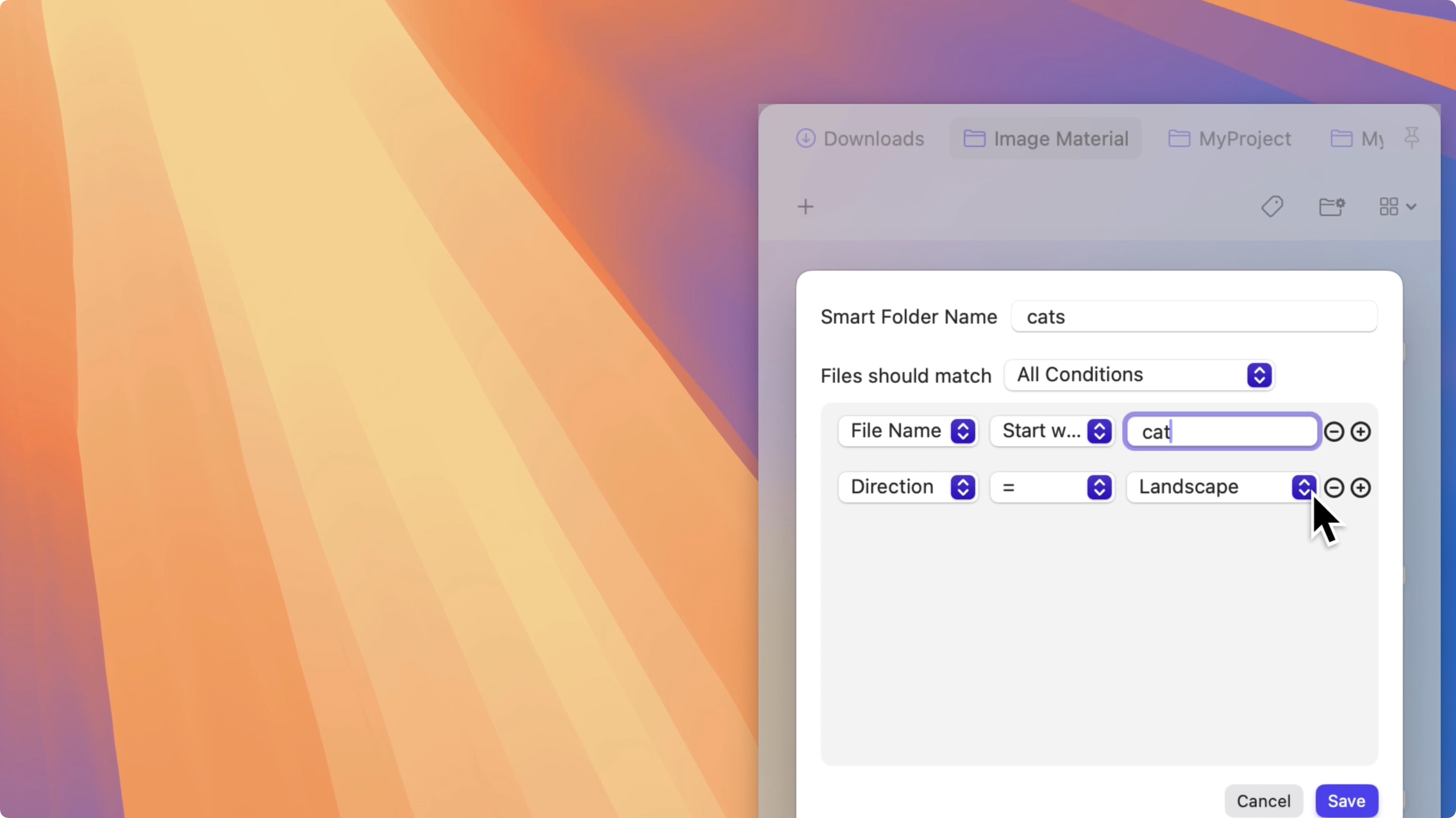 Create smart folders in Folder Slice